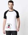 Shop Mischief On My Mind Half Sleeve Raglan T-Shirt (LTL)  White-Black-Front