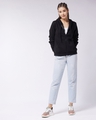 Shop Women's Black  Relaxed Fit Hoodie