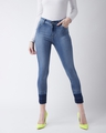 Shop Women's Blue Washed High Rise Skinny Fit Jeans-Front
