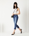Shop Women's Blue Washed High Rise Skinny Fit Jeans