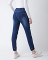 Shop Women's Blue Washed Mid Rise Relaxed Fit Joggers-Design