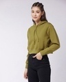 Shop Women's Green  Relaxed Fit Hoodie-Full