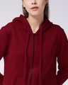Shop Women's Maroon  Relaxed Fit Hoodie-Design