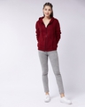 Shop Women's Maroon  Relaxed Fit Hoodie