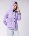 Shop Women's Purple  Relaxed Fit Hoodie-Front