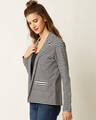 Shop Women's White Relaxed Fit Warm To Hot Striped Blazer-Full