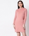 Shop Misty Pink High Neck Pocket Dress-Front