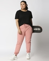 Shop Misty Pink Plus Size Casual Jogger Pants-Full