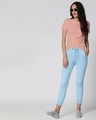 Shop Misty Pink - White Contrast Side Seam T-Shirt-Full