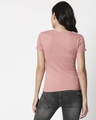 Shop Misty Pink -White Shoulder Sleeve T-Shirt-Full