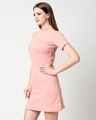 Shop Misty Pink Women High Neck Rib Dress-Design