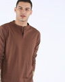 Shop Mocha Brown Henley Full Sleeve T-Shirt