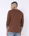 Shop Mocha Brown V Neck Full Sleeve T-Shirt-Design