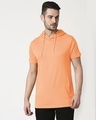 Shop Mock Orange Half Sleeve Hoodie T-Shirt-Front