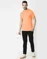 Shop Mock Orange Half Sleeve Hoodie T-Shirt-Full