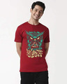Shop Green Owl Half Sleeve T-Shirt-Front