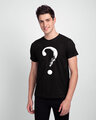Shop Question Mark Skull Half Sleeve T-Shirt-Front
