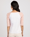 Shop Momo Pawri 3/4th Sleeve Raglan T-Shirt White-Baby Pink-Full