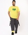 Shop Men's Yellow Money Don't Jiggle Graphic Printed Plus Size T-shirt-Full