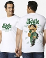Shop Men's White Money Don't Jiggle Graphic Printed Oversized Plus Size T-shirt-Front