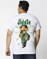 Shop Men's White Money Don't Jiggle Graphic Printed Oversized Plus Size T-shirt-Design