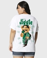 Shop Women's White Money Don't Jiggle Graphic Printed Plus Size Boyfriend T-shirt-Design