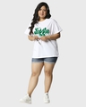 Shop Women's White Money Don't Jiggle Graphic Printed Plus Size Boyfriend T-shirt-Full