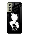 Shop Monochrome Goku Premium Glass Case for Samsung Galaxy S21 FE 5G (Shock Proof,Scratch Resistant)-Front