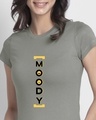 Shop Moody Half Sleeve Printed T-Shirt Meteor Grey-Front