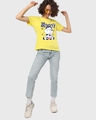 Shop Women's Yellow Moody Moo Graphic Printed T-shirt-Design
