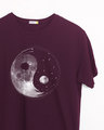 Shop Moon And Stars Yin Yang Half Sleeve T-Shirt-Front