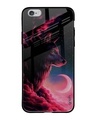 Shop Moon Wolf Printed Premium Glass Cover For iPhone 6S (Impact Resistant, Matte Finish)-Front