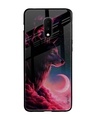 Shop Moon Wolf Printed Premium Glass Cover For OnePlus 7 (Impact Resistant, Matte Finish)-Front