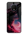 Shop Moon Wolf Printed Premium Glass Cover For OnePlus 7T (Impact Resistant, Matte Finish)-Front