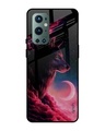 Shop Moon Wolf Printed Premium Glass Cover For OnePlus 9 Pro (Impact Resistant, Matte Finish)-Front