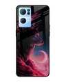 Shop Moon Wolf Printed Premium Glass Cover For Oppo Reno7 Pro 5G (Impact Resistant, Matte Finish)-Front