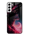 Shop Moon Wolf Printed Premium Glass Cover For  S22 5G(Impact Resistant, Matte Finish)-Front