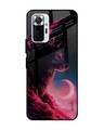 Shop Moon Wolf Printed Premium Glass Cover For Xiaomi Redmi Note 10 Pro (Impact Resistant, Matte Finish)-Front