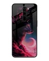 Shop Moon Wolf Printed Premium Glass Cover For Xiaomi Redmi Note 8 Pro (Impact Resistant, Matte Finish)-Front