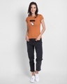Shop Mooody Half Sleeve Printed T-Shirt Vintage Orange-Design