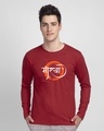 Shop Moraya Full Sleeve T-Shirt Bold Red-Front