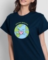 Shop More Eco Boyfriend T-Shirt Navy Blue-Front