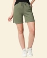 Shop Women's Moss Green Shorts-Front