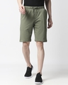 Shop Moss Green Casual Shorts-Front