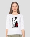 Shop Mulan Face 3/4th Sleeve Slim Fit T-Shirt (DL)-Front
