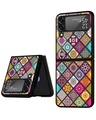 Shop Multicolor Mandala Premium Glass Case for Samsung Galaxy Z Flip4 5G (Shock Proof, Scratch Resistant)-Front