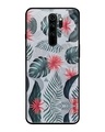 Shop Multicolor Retro Floral Leaf Printed Glass Back Case for Xiaomi Redmi Note 8 Pro-Front