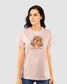 Shop Music Bear Boyfriend T-Shirt Baby Pink-Front