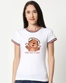 Shop Music Bear Crewneck Varsity Rib T-Shirt-Front