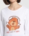 Shop Music Bear Full Sleeve T-Shirt